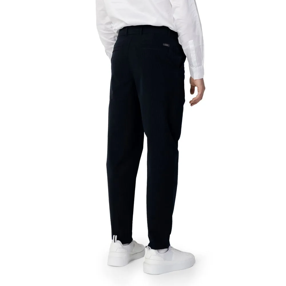 Blue Cotton Casual Pants - Image 2
