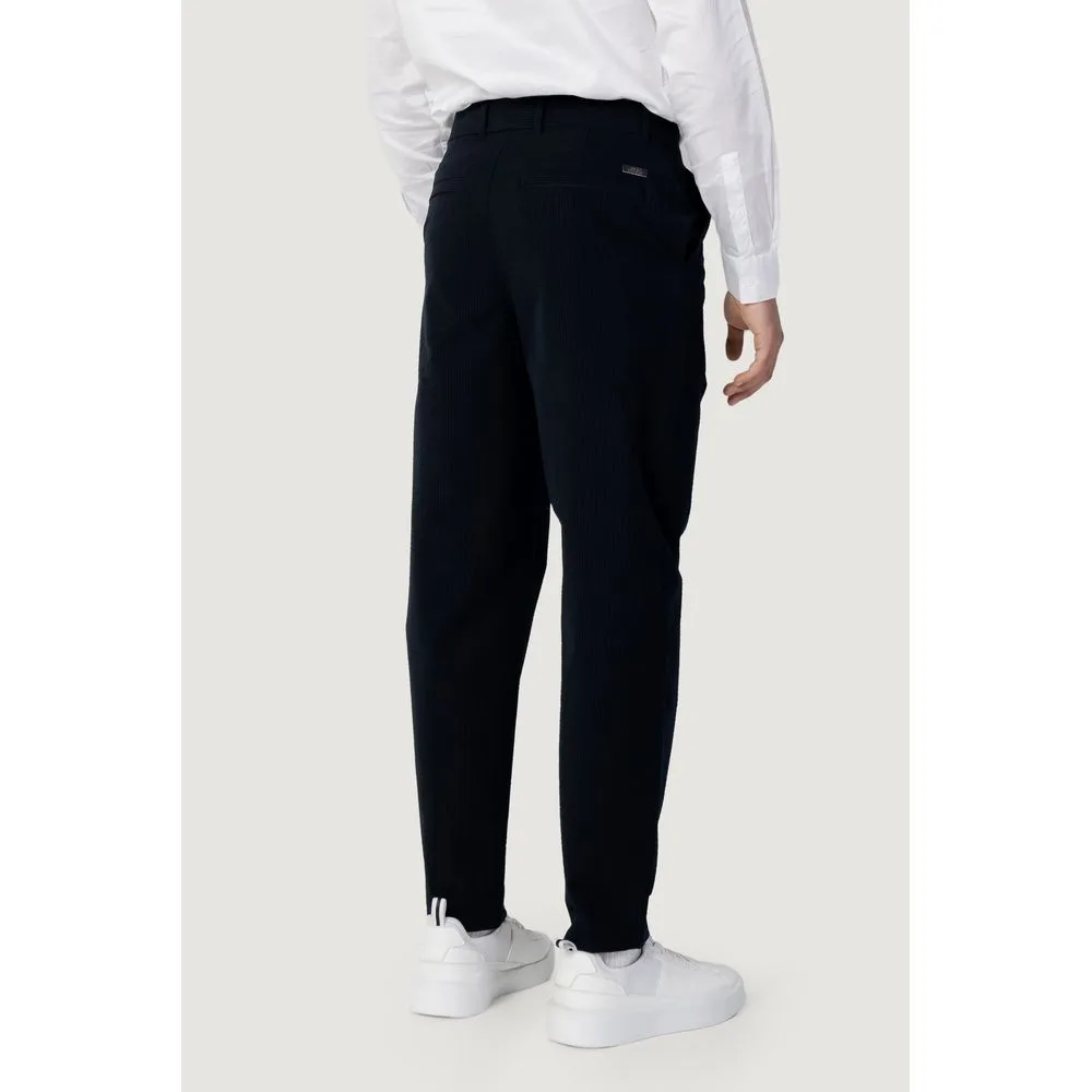Blue Cotton Casual Pants - Image 4