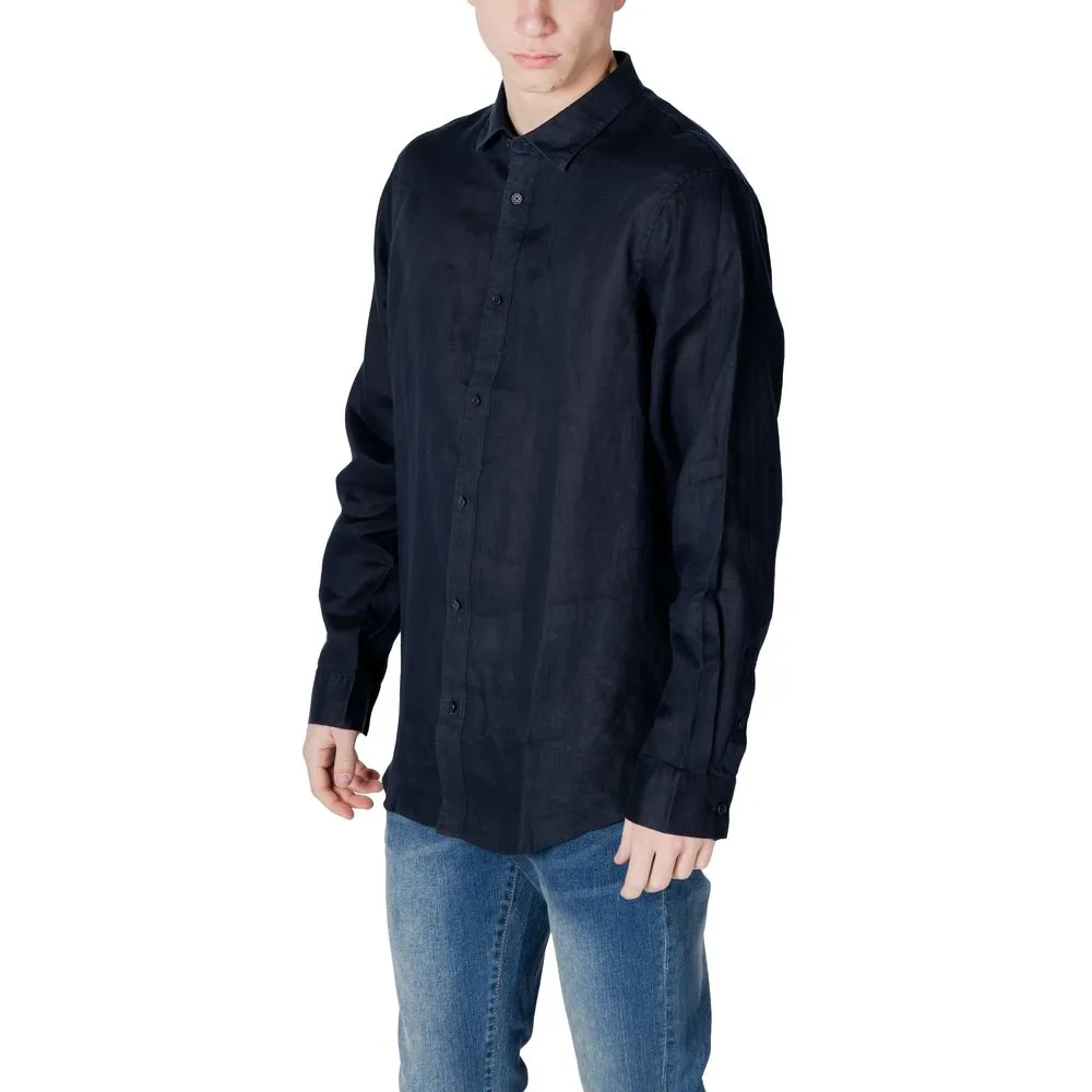 Blue Linen Dress Shirt - Image 3