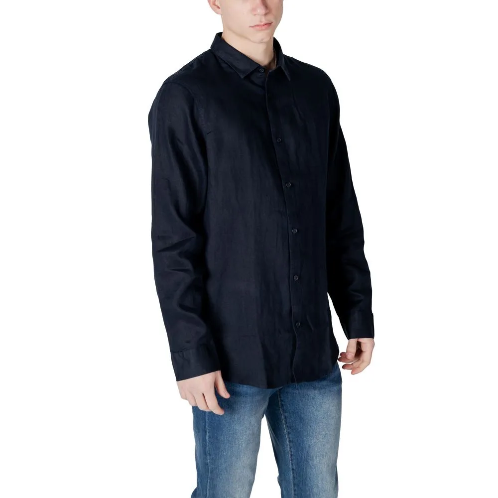 Blue Linen Dress Shirt - Image 4