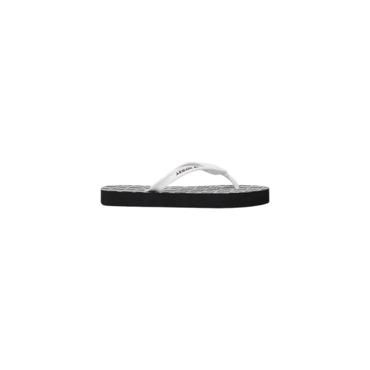 Black And White Rubber Flip - Flop Sandals