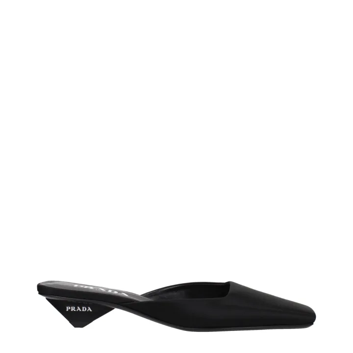 Black Satin Flat Sandals