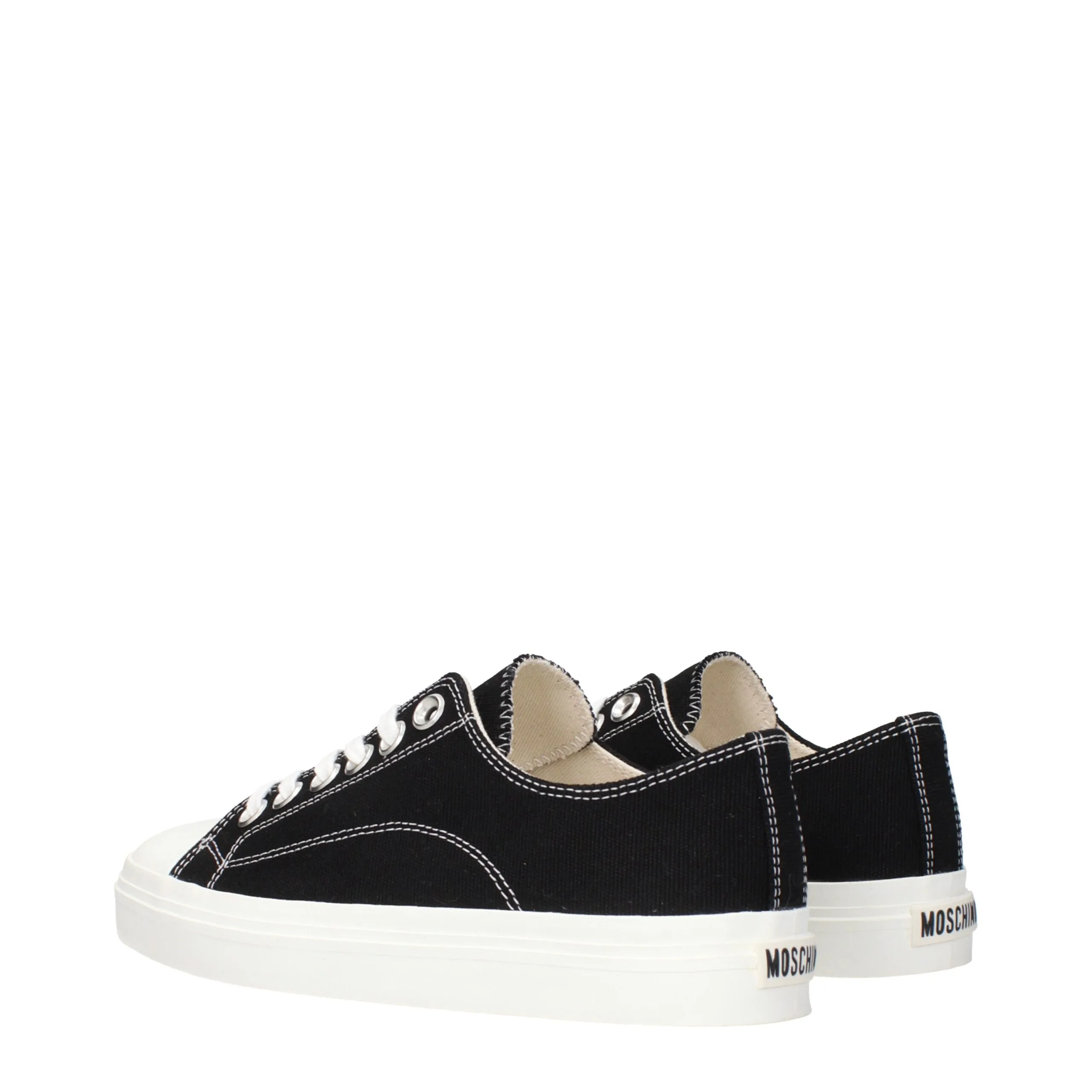 Black Fabric Low Top Sneakers - Image 4