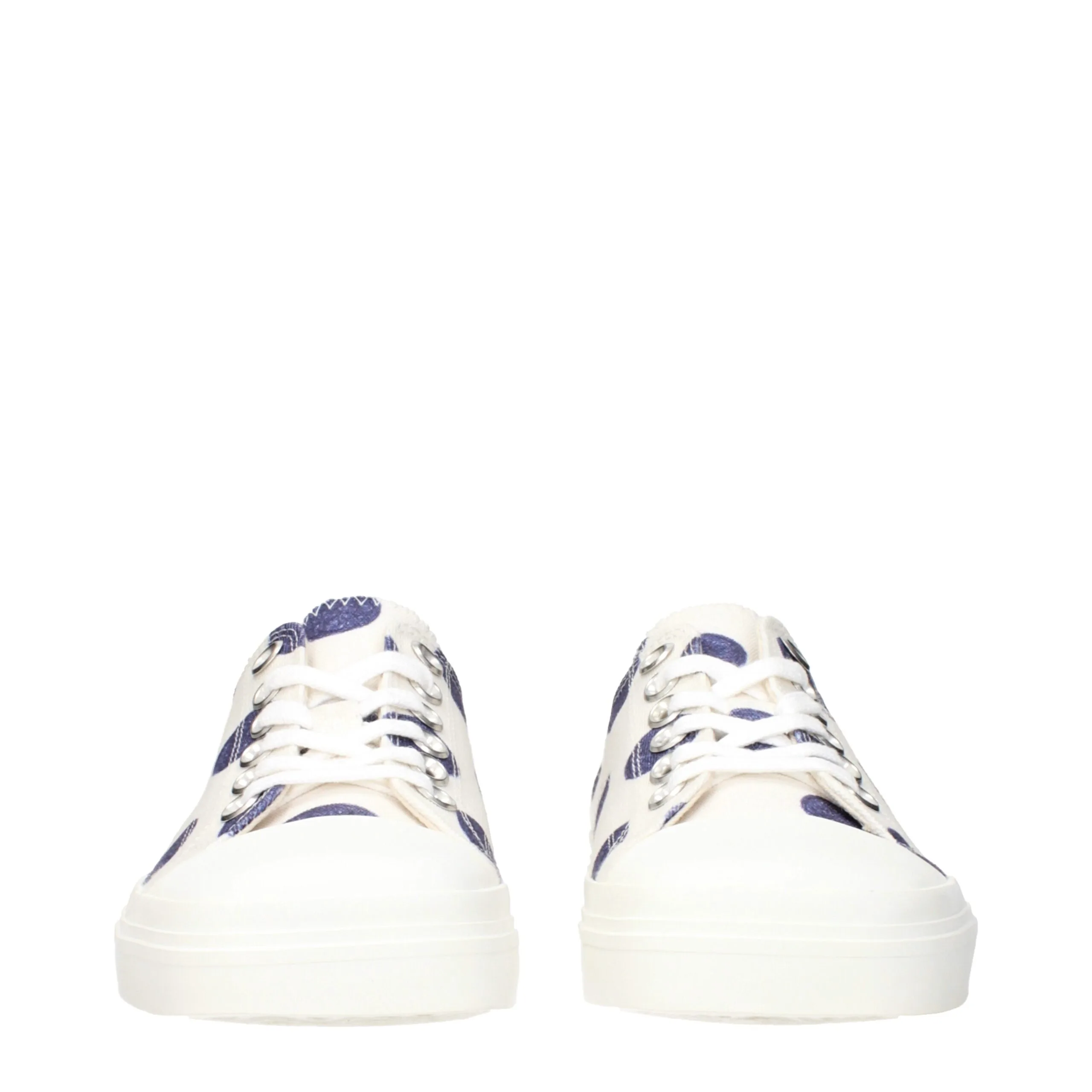 White Fabric Low Top Sneakers - Image 3
