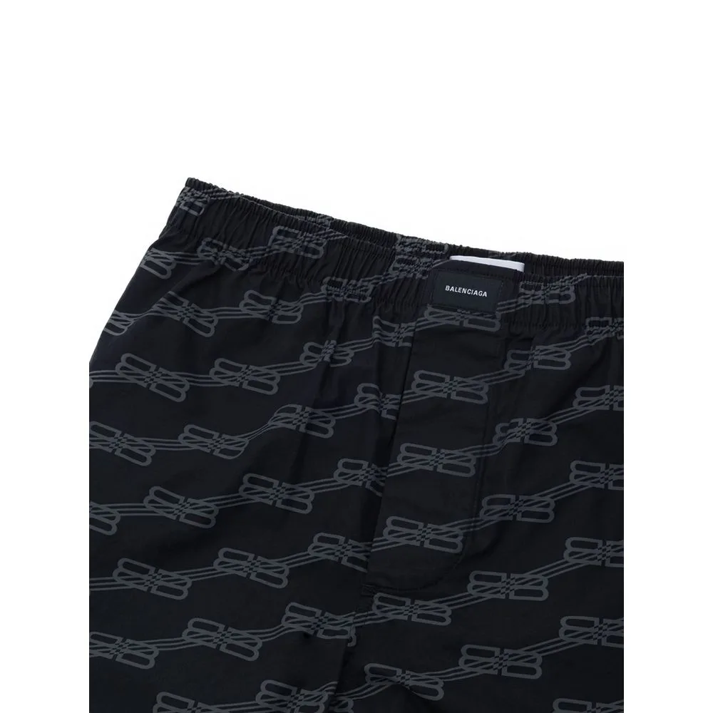 Black Cotton Bermuda Shorts - Image 3