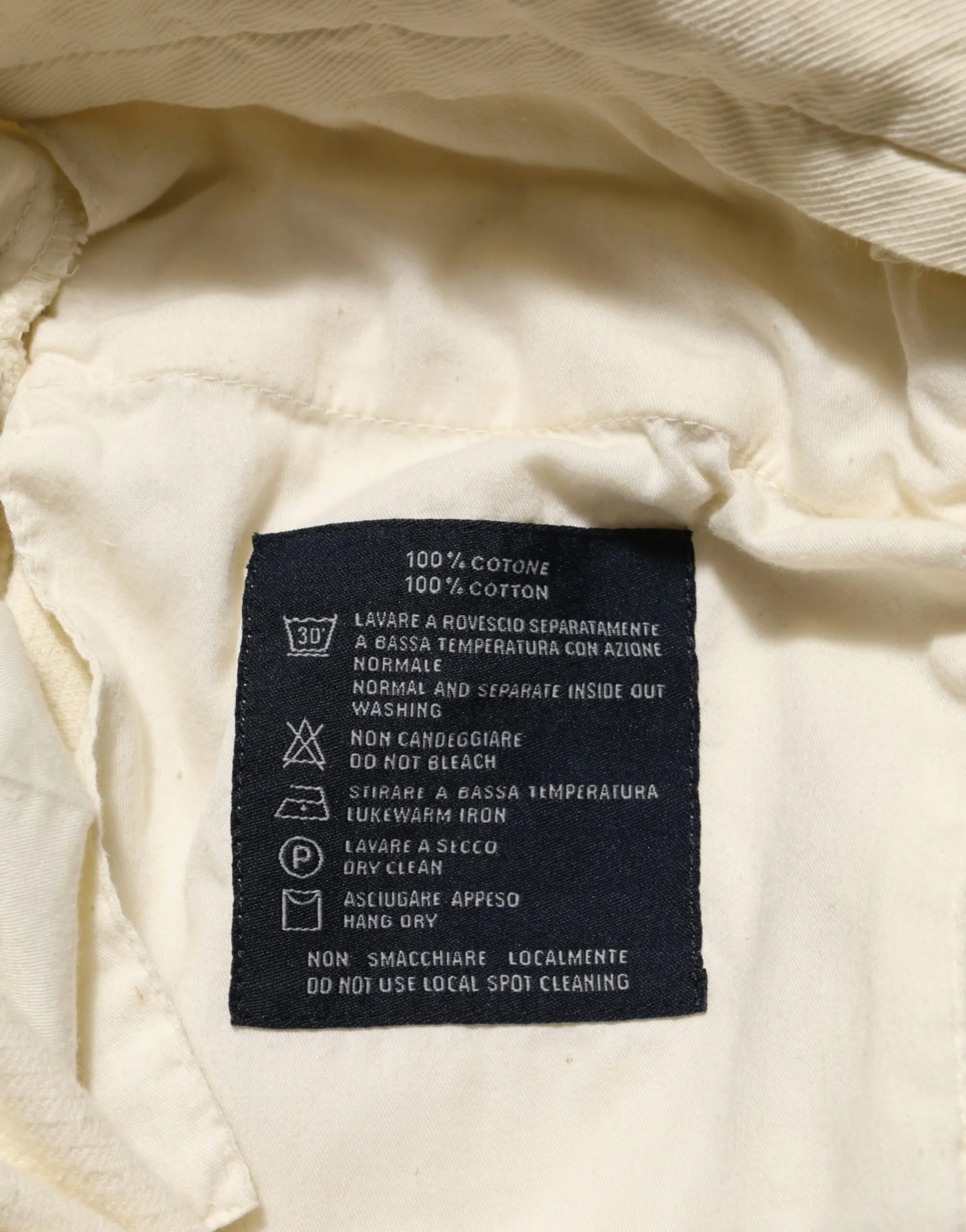 Beige Corduroy Cotton Straight-Leg Pants - Image 5