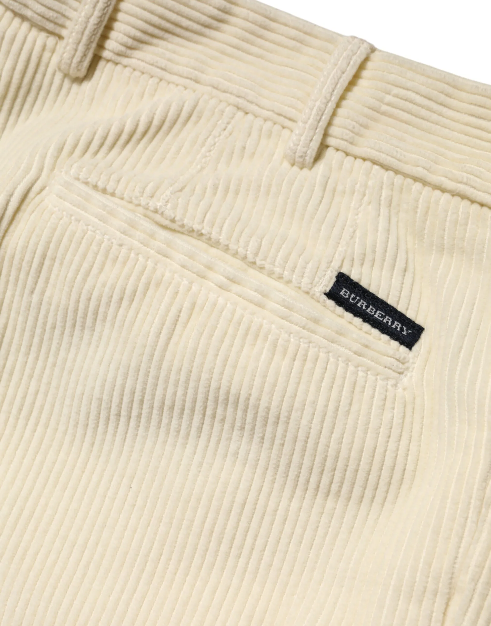 Beige Corduroy Cotton Straight-Leg Pants - Image 6