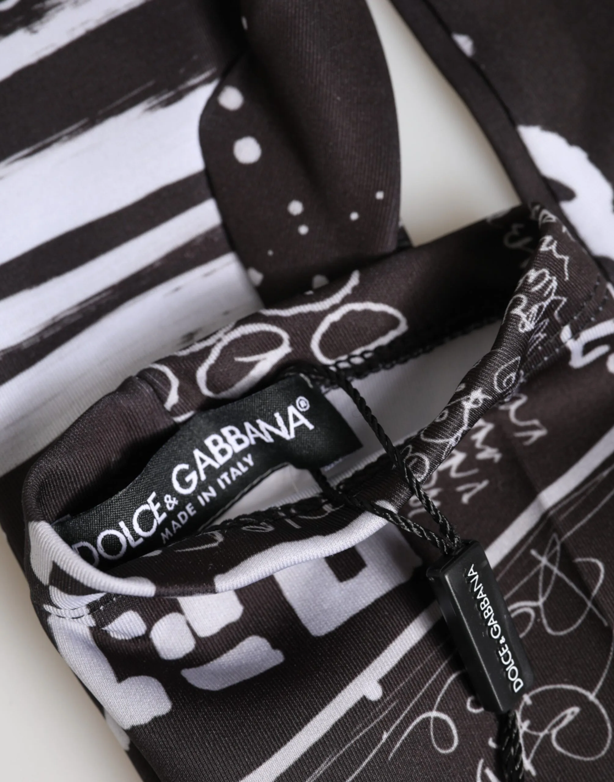 Black White DG Logo Elbow Length Mitten Gloves - Image 2