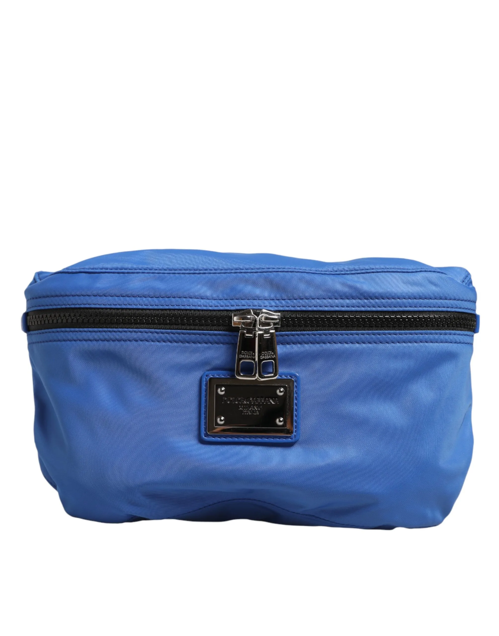 Blue Logo Plaque Nylon Waist Fanny Pack Men's Bag