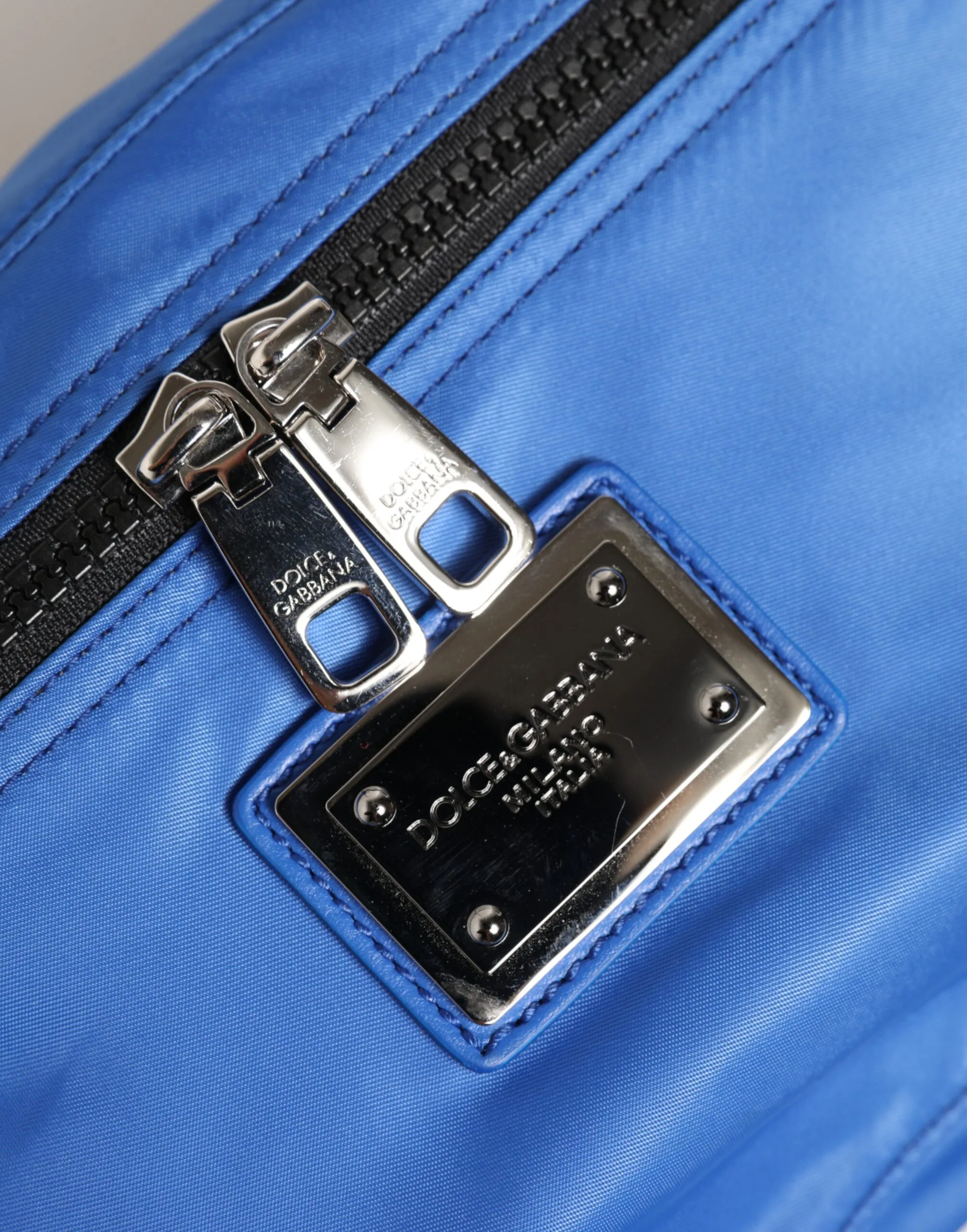 Blue Logo Plaque Nylon Waist Fanny Pack Men's Bag - Image 5