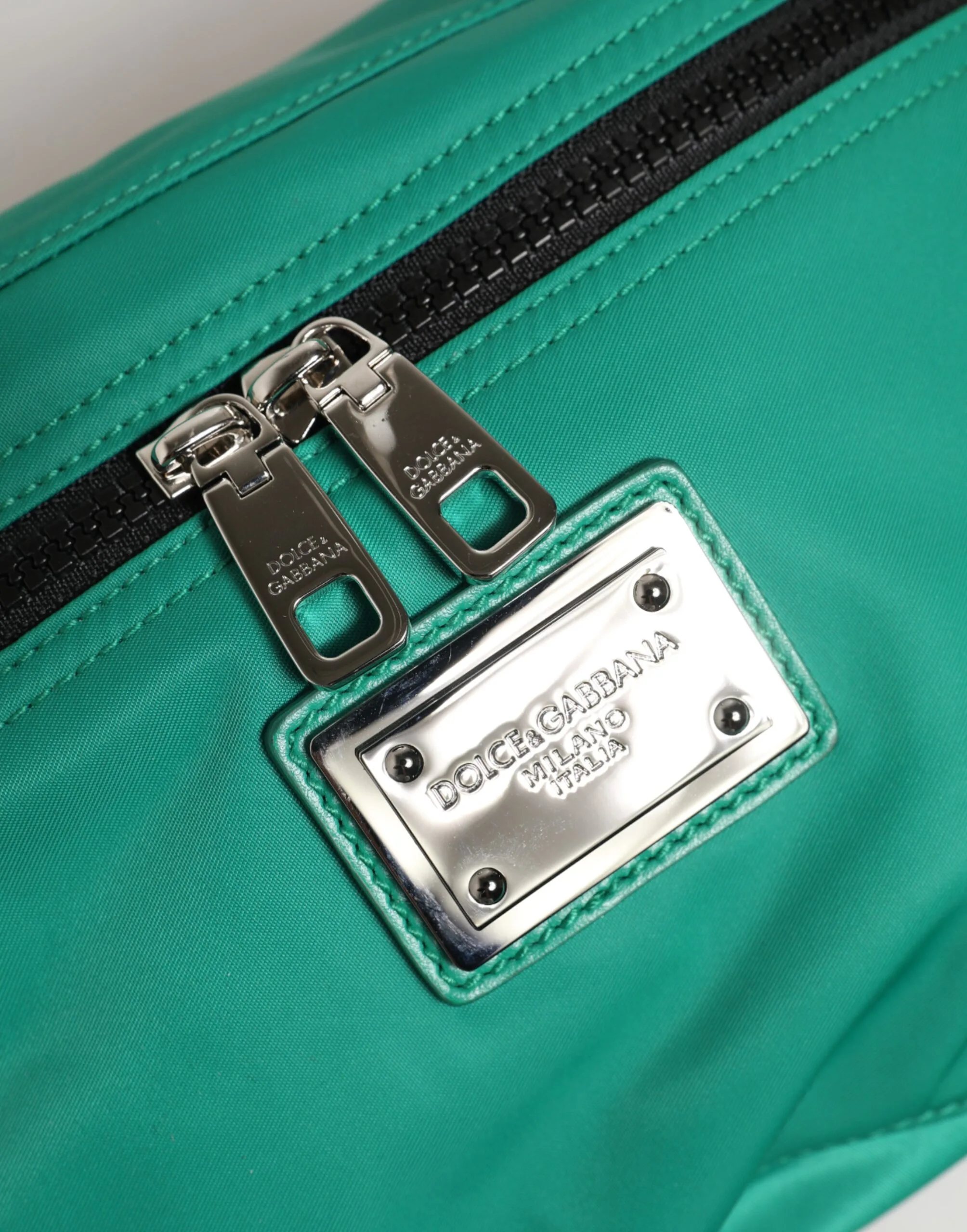 Green Logo Plaque Nylon Waist Fanny Pack Men's Bag - Image 6
