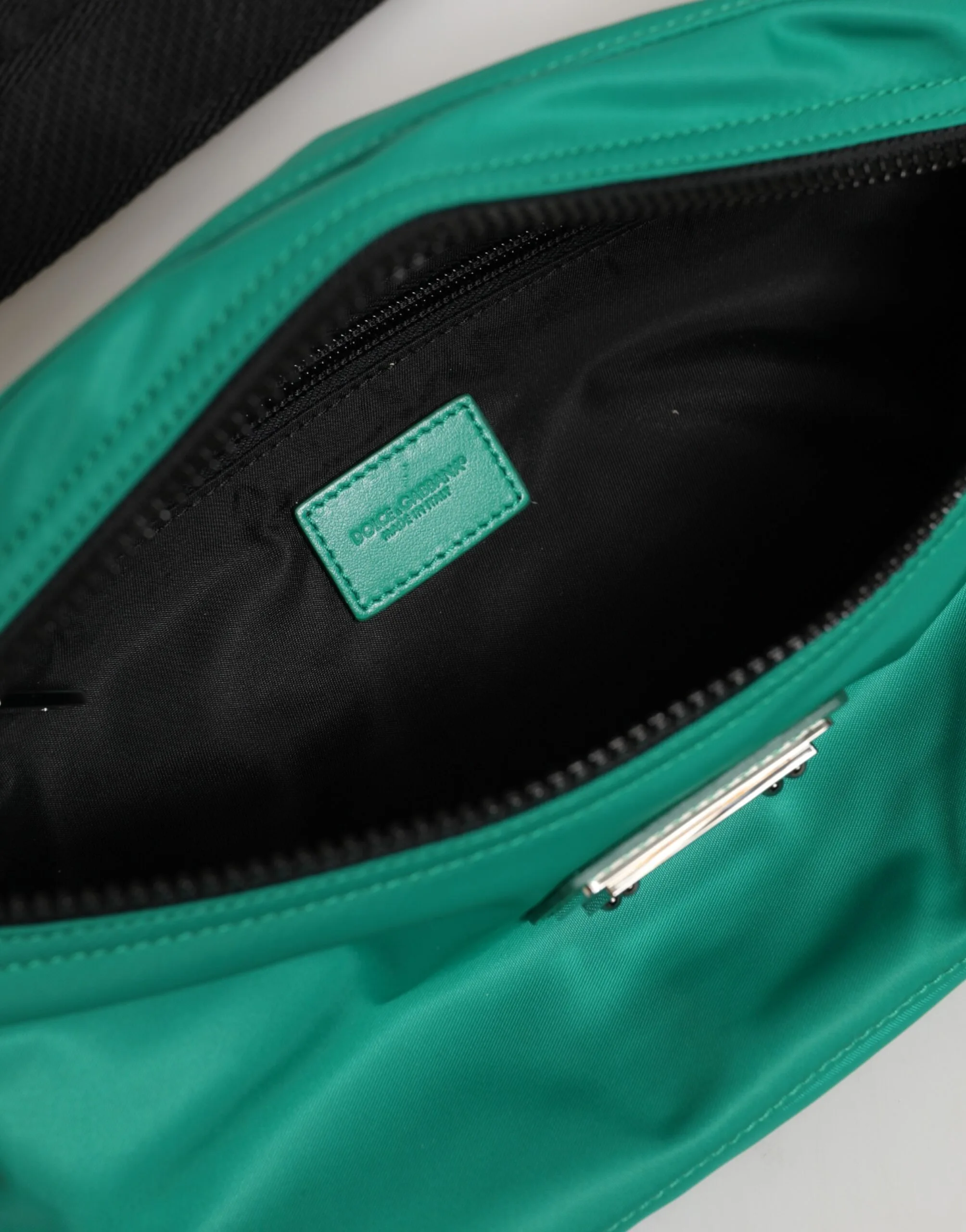 Green Logo Plaque Nylon Waist Fanny Pack Men's Bag - Image 7