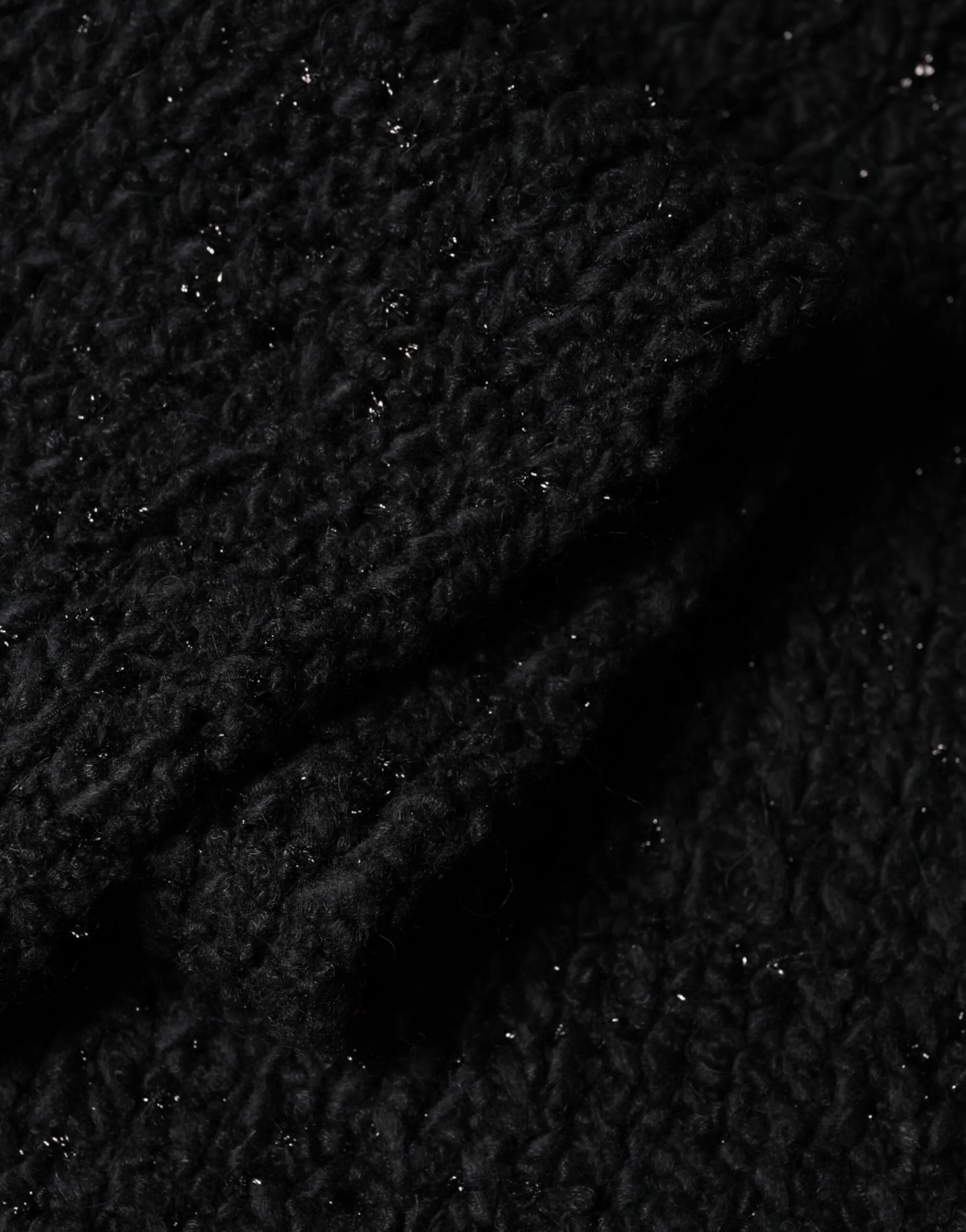 Black Wool Fringes Neck Wrap Foulard Scarf - Image 2