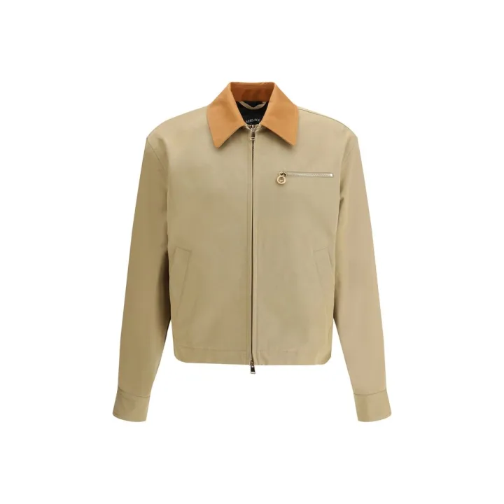 Beige Cotton Full - Length Jacket