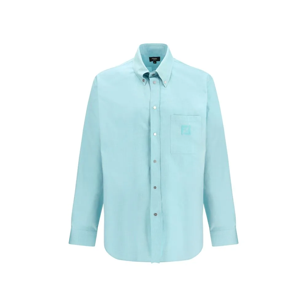 Blue Cotton Dress Shirt