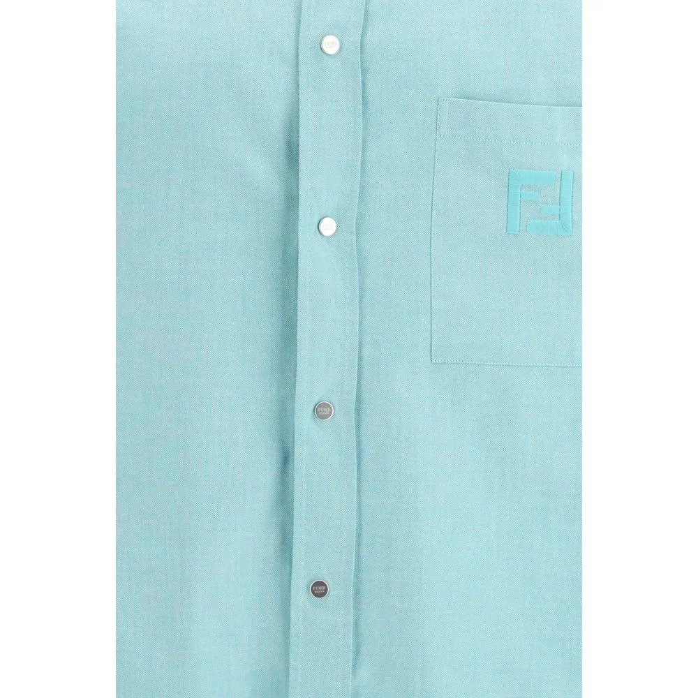 Blue Cotton Dress Shirt - Image 3
